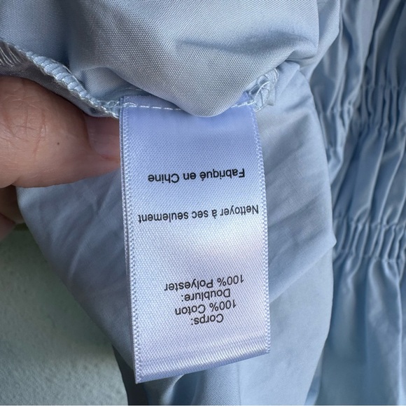ASTR the Label Puff Sleeve Smocked Top size M light blue - Picture 6 of 7